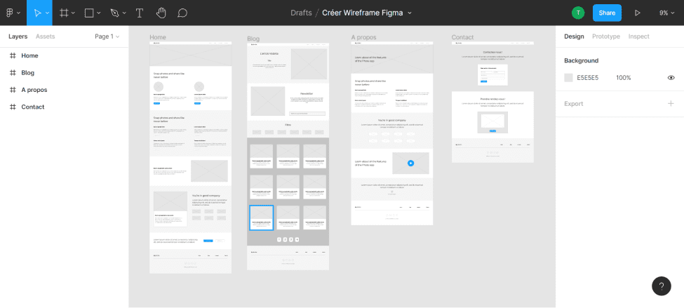 Design website layouts before development