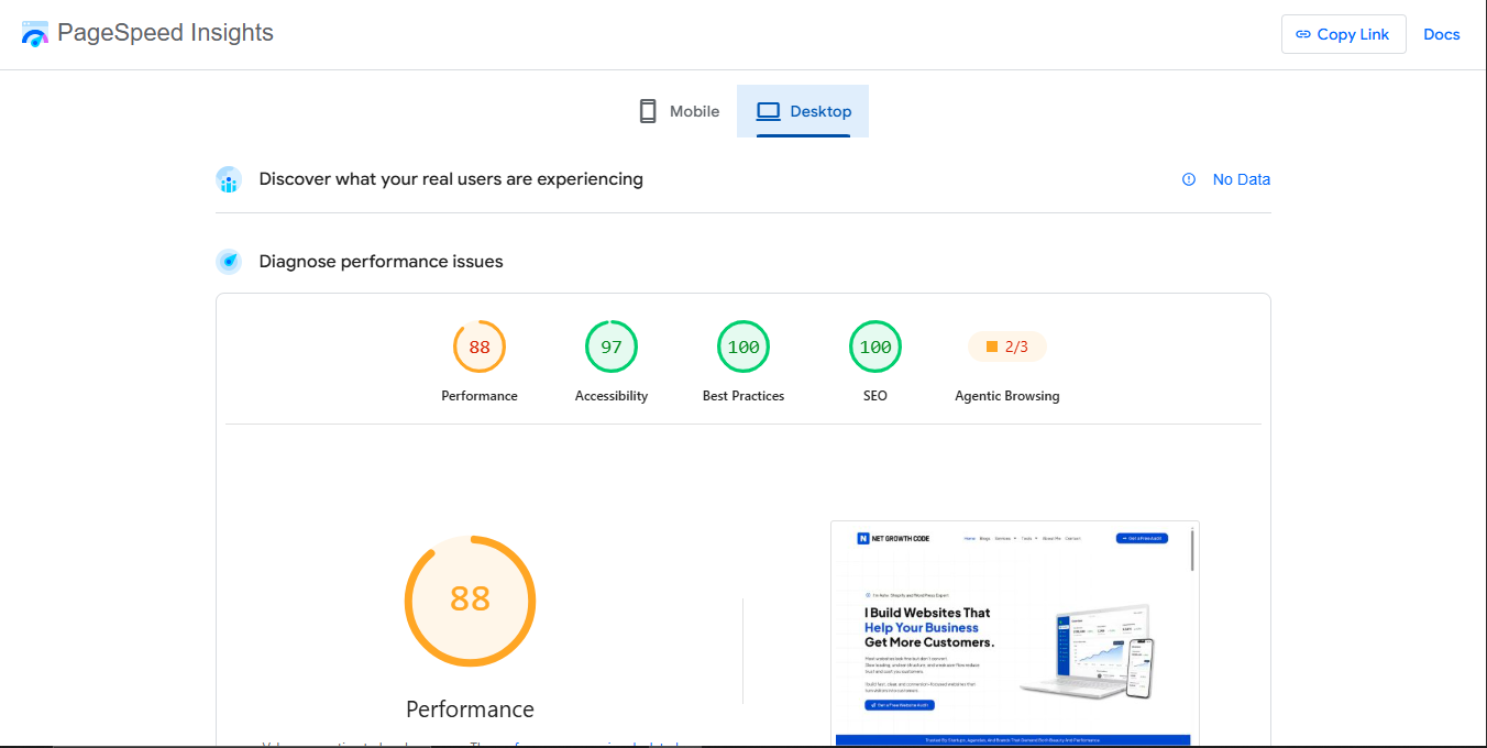 Measure website speed using Core Web Vitals